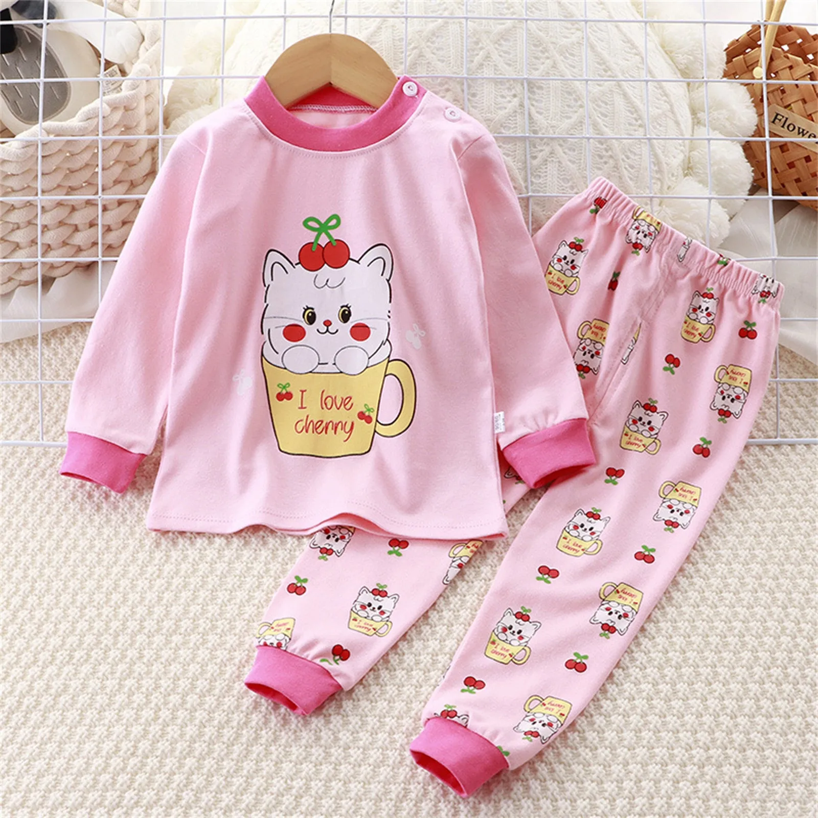 Classilal Cartoon Children's Wear Set Autumn Clothing Long Sleeve Underwear Suit Cotton Cartoon Casual Kids Girl Boy Nightgown