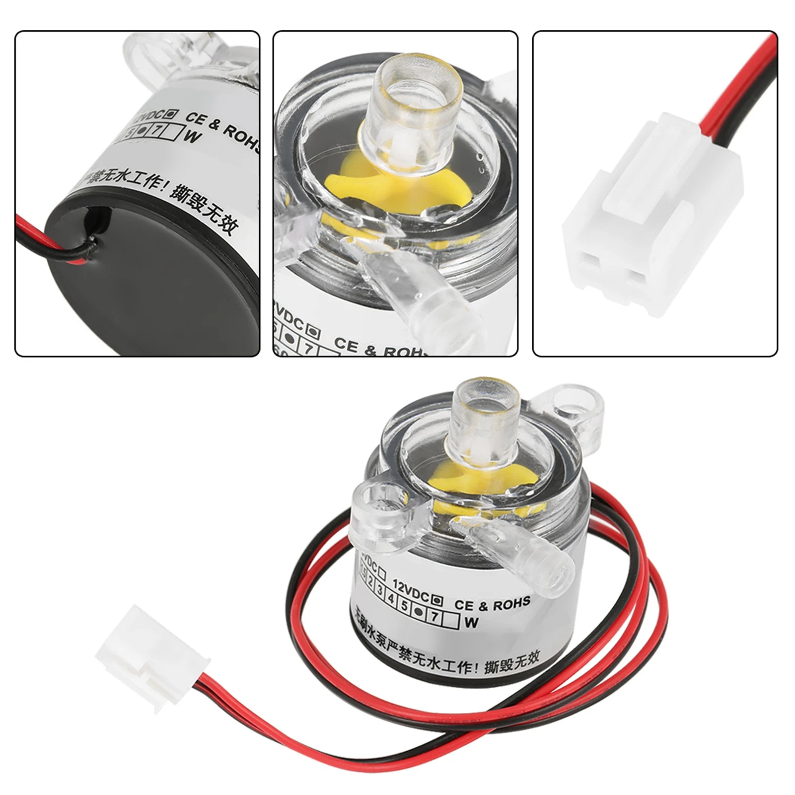 12V Pump, 1pc Mini 12V DC 6W Food Grade Submersible Brushless Water Pump 2L/min