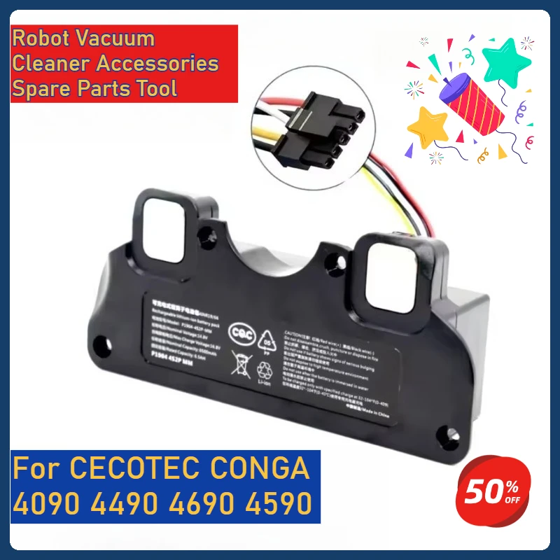 

Replacement Battery For CECOTEC CONGA 4090 4490 4590 4690 Robot Vacuum Cleaner Accessories Spare Parts Tool
