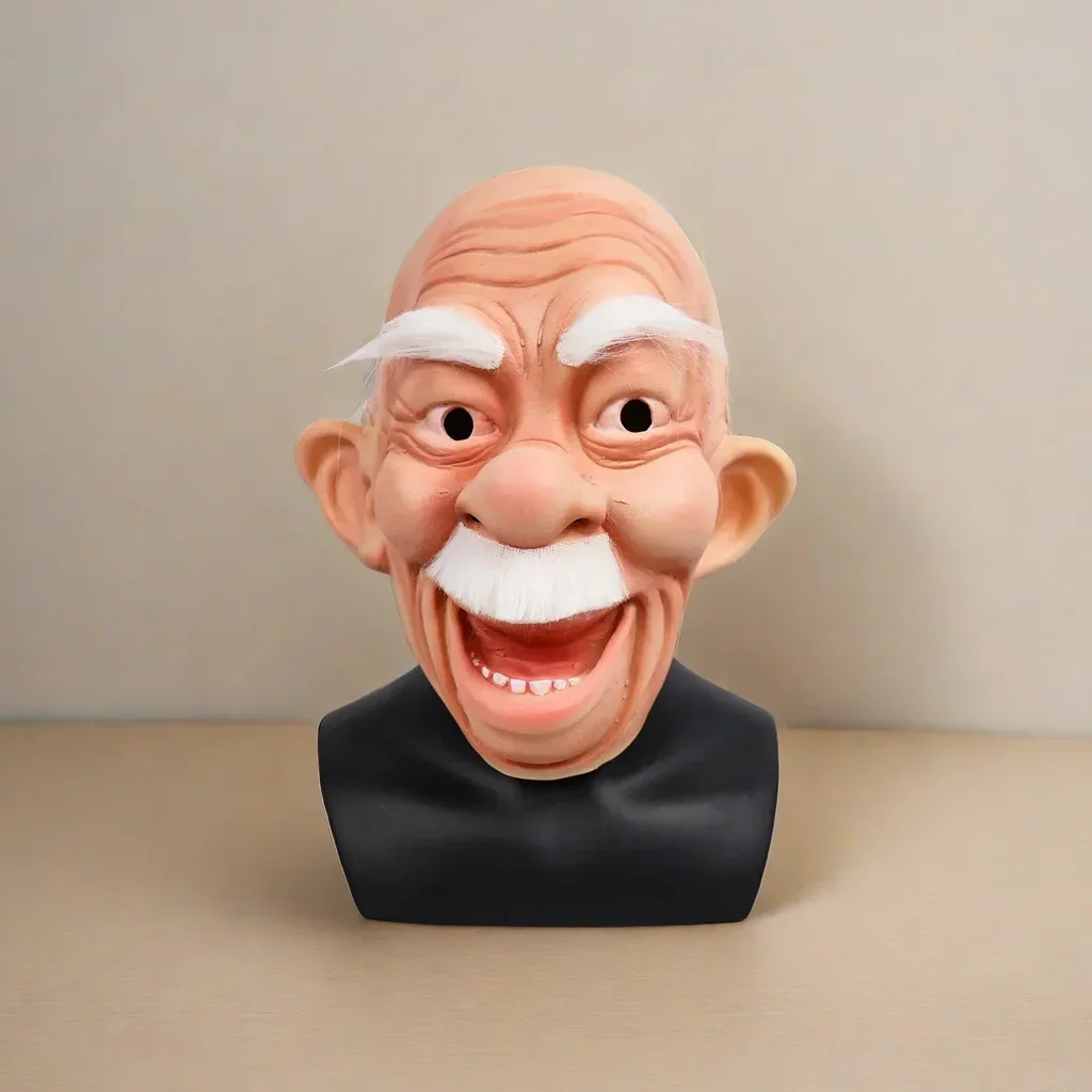 

High Quality Old Man Mask Realistic Bald Man Masks Wrinkle Full Head Latex helmet Halloween Cosplay Costume Props