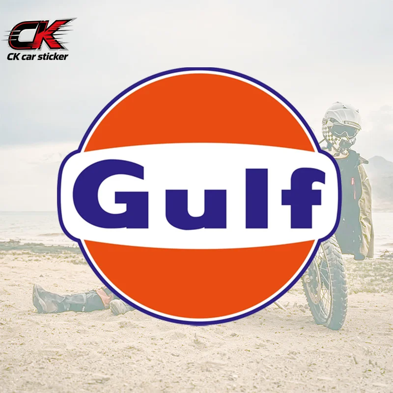 Retro Gulf Racing Car Sticker Auto Vinyl Decal Orange Blue LogoWaterproof for Car Motorcycle Laptop Auto Body Decoration