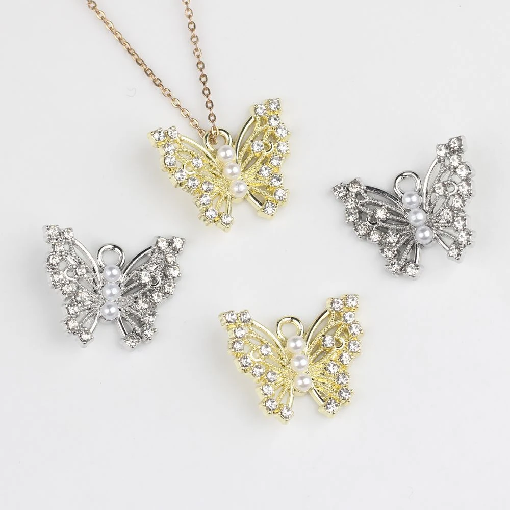 10pcs Fashion Bling Imitation Pearls Bow Pendant Jewelry Making Accessories DIY Handmade Earrings Necklace Bracelet Ornament