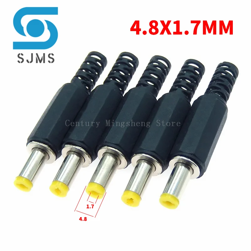 2/5/10pcs DC Power Male plug 5.5*2.1mm 5.5*2.5mm 2.5* 0.7mm 4.0*1.7mm 4.8*1.7mm Welding Line adapter connector plug 5.5 4.8 1.7