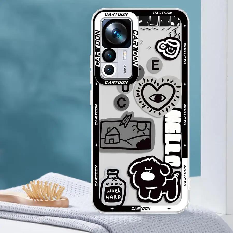 샤오미 레드미 노트 10S 10Lite 8 11 14 13 12 Pro Plus 12S 9 11S 10Pro용 만화 유령 투명 소프트 폰 케이스