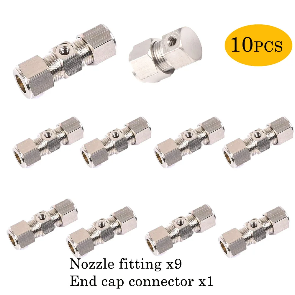 

3/8" 9.52mm Quick Brass Connector Joint Nozzles Seat Misting System Fittings For Outdoor Misting System