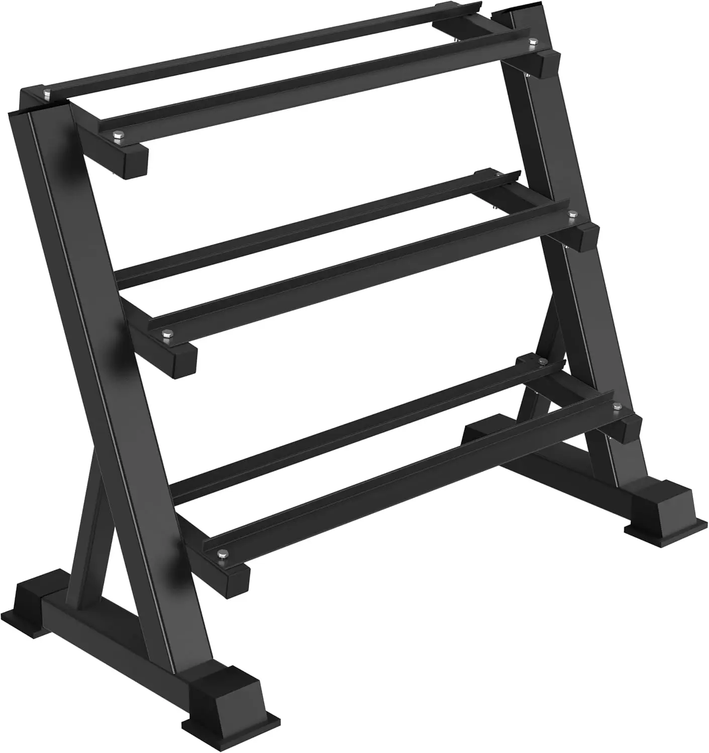 Heavy Duty Three Tier Dumbbell Rack Stand, 1200LBS Commercial Weight Storage Organizer for Home Gym, Multi Functional Fitness Equipment Stand