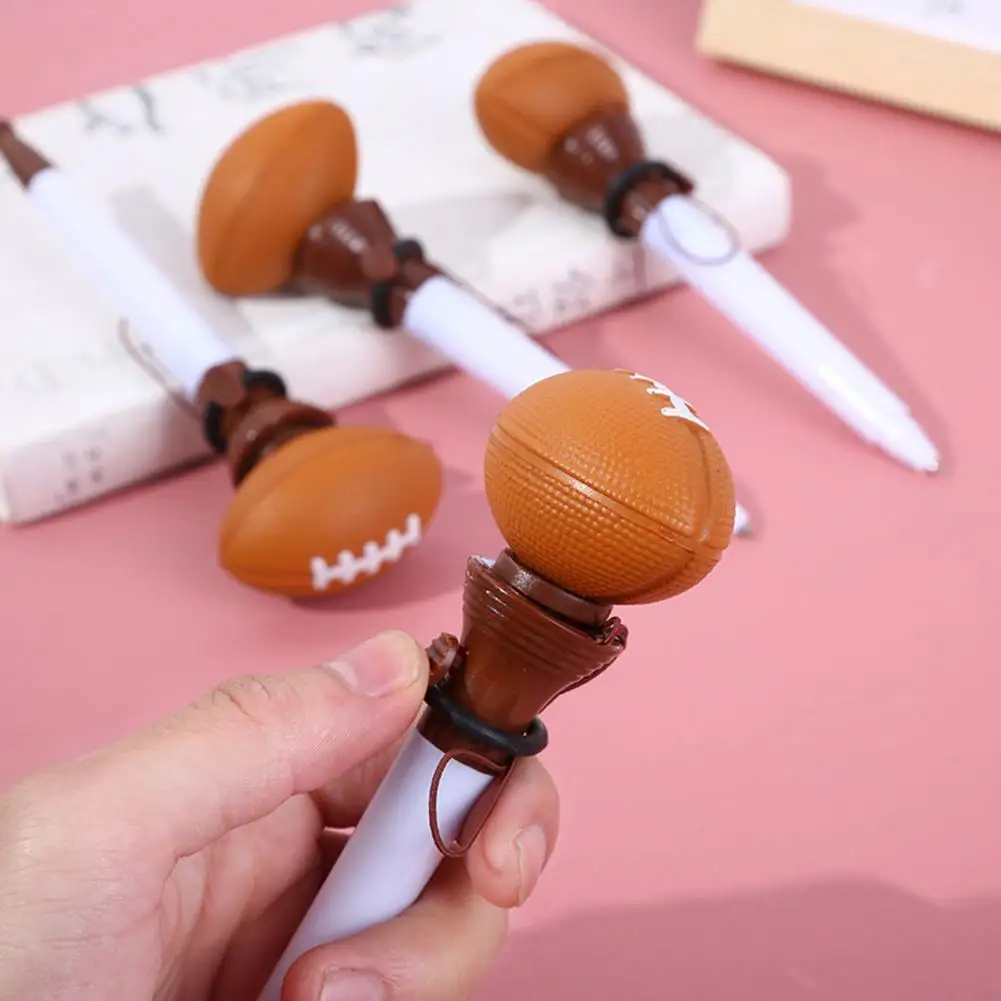 스포츠 재미있는 볼펜 후프 플라스틱 쉘, 부드러운 쓰기 축구 테마, 럭비 볼펜, 스포츠 노벨티 펜 대량, 5 개