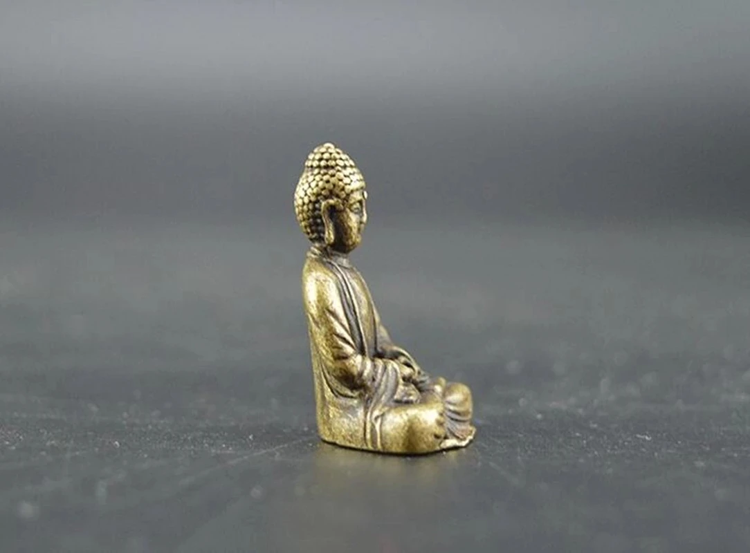 Archaize pure brass Sakyamuni Buddha small statue