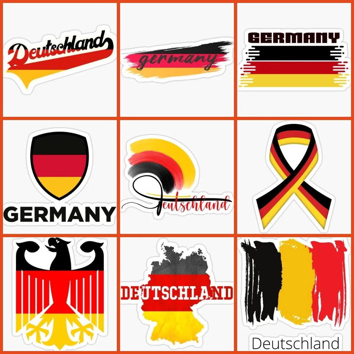 

Creative Germany DE Flag Map Sticker Motorcycle Car Bumper Laptop Accessories Truck Window Bike Van Helmet Racing Decals