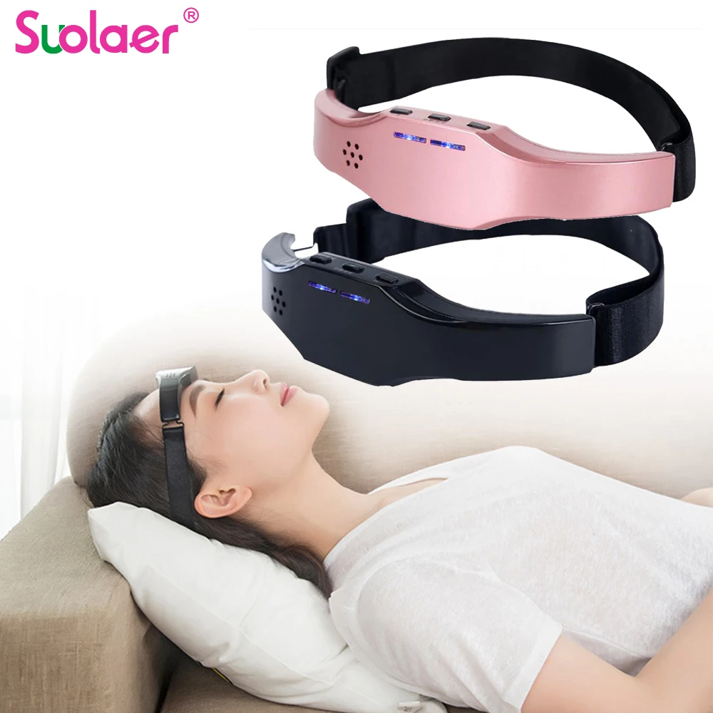 Electric Head Massager Relax Headache Eliminator Aid Therapy Sleeping Device Sleep Monitor Migraine Relief Hypnotic Apparatus