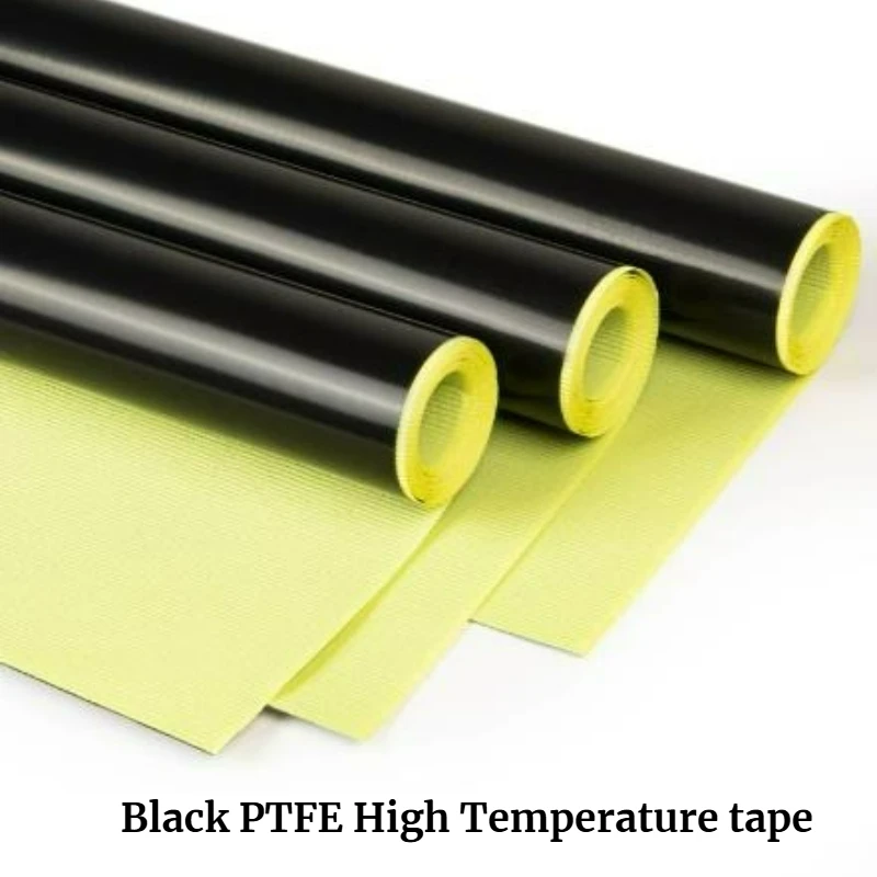10M/Roll Black Anti-static PTFE Tape Width 20mm~200mm High Temperature Resistant Adhesive Cloth Insulated Vacuum Sealing Tapes