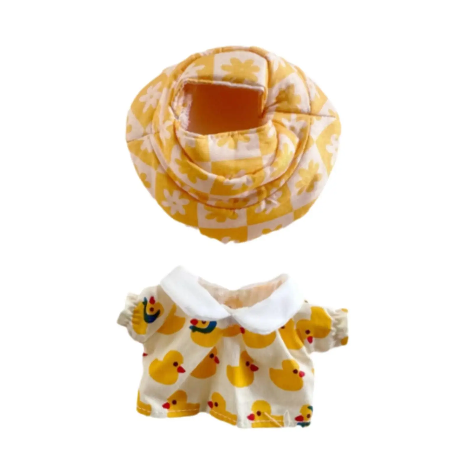 

Doll Wardrobe Set with Headwear, Fun Cartoon Dress Up Items for 15cm/17cm Doll