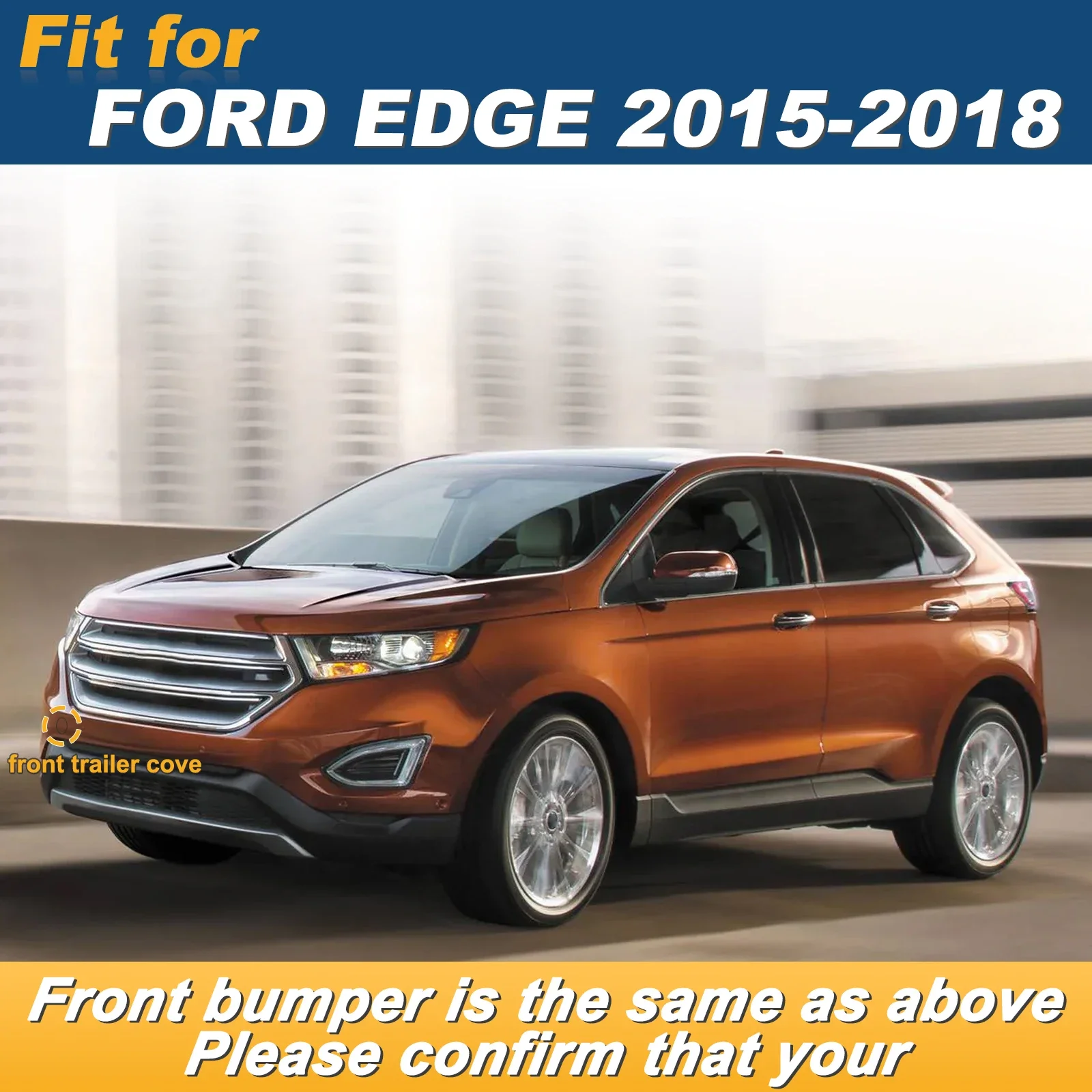 For Ford Edge 2015-2018 Front Bumper Tow Hook Towing Eye Cover Replacement Genuine Style Accessory