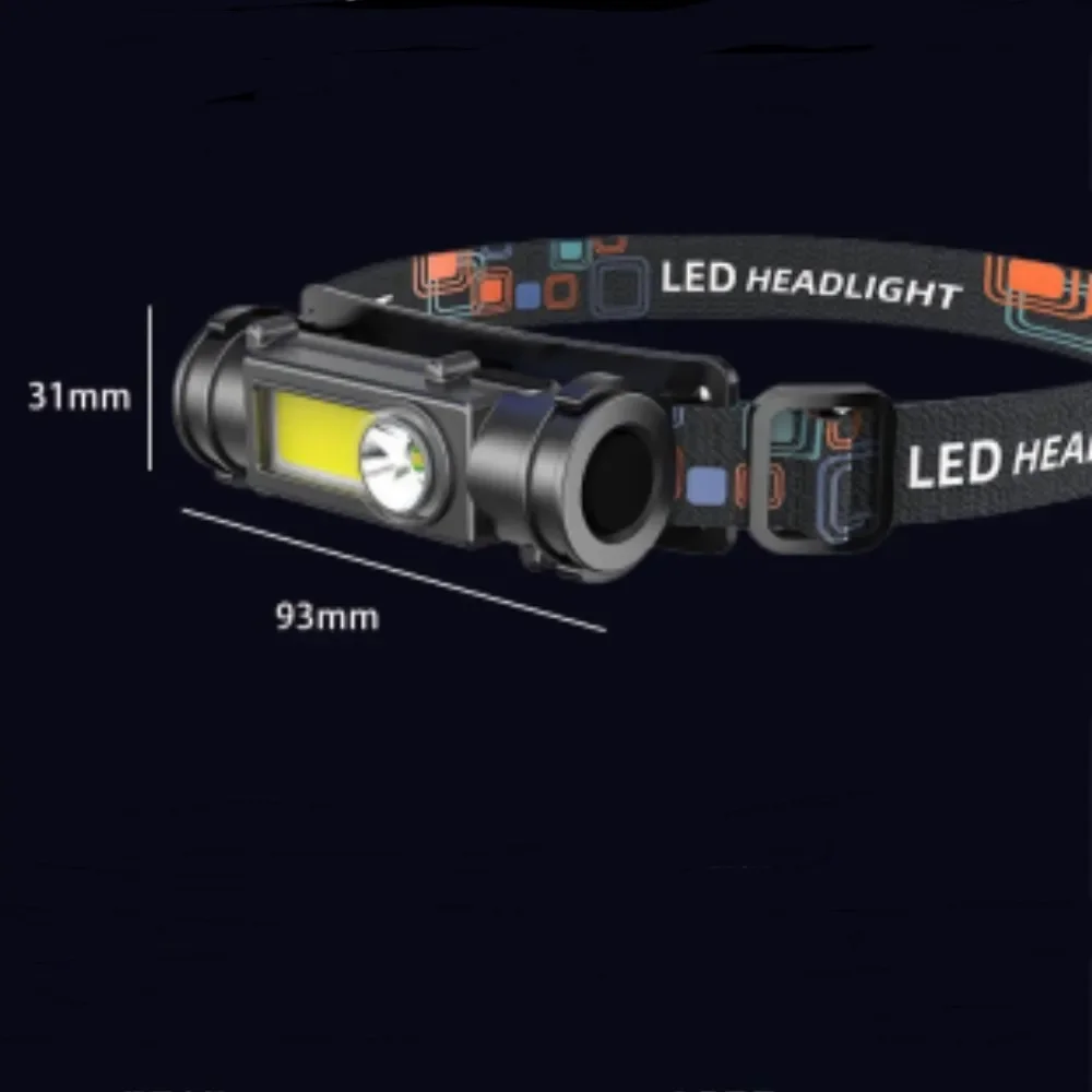 Mini Rechargeable Powerful Headlamp Hiking Camping USB C Head Light LED Headlight Front Head Lamp For Working
