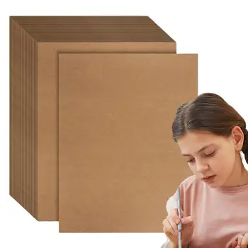 Cartulina marrón de 100 hojas, papel de impresora en blanco, Papel Kraft perforado, para manualidades