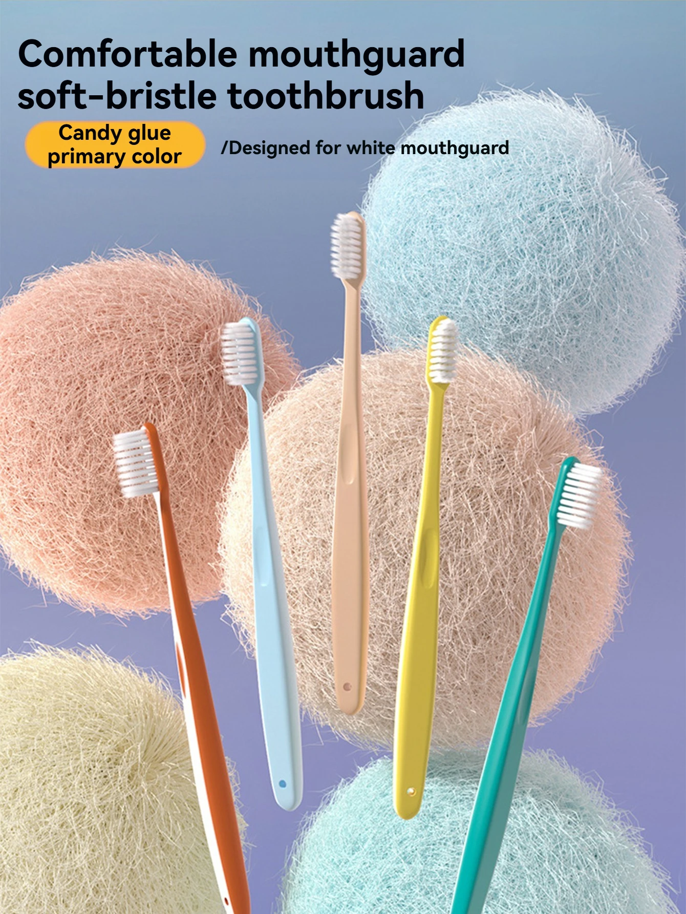 

В упаковке 10 зубных щеток с мягкой щетиной, ультратонкая нить толщиной 0,15 мм для деликатной чистки.