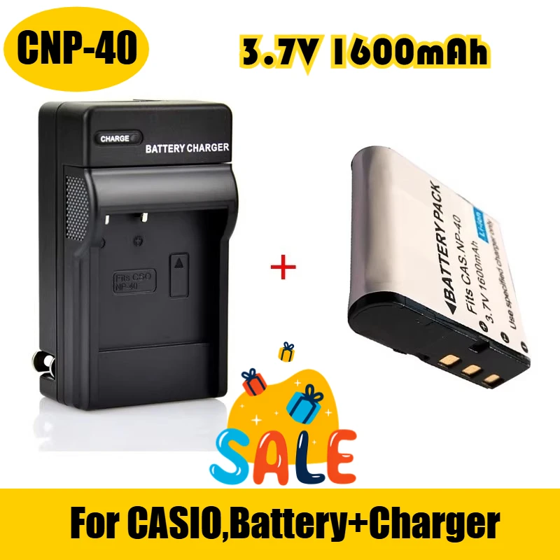 

CNP-40 3,7 В 1600 мАч Аккумулятор для камеры + зарядное устройство, для CASIO, CMOX Ci-68 Hi-5