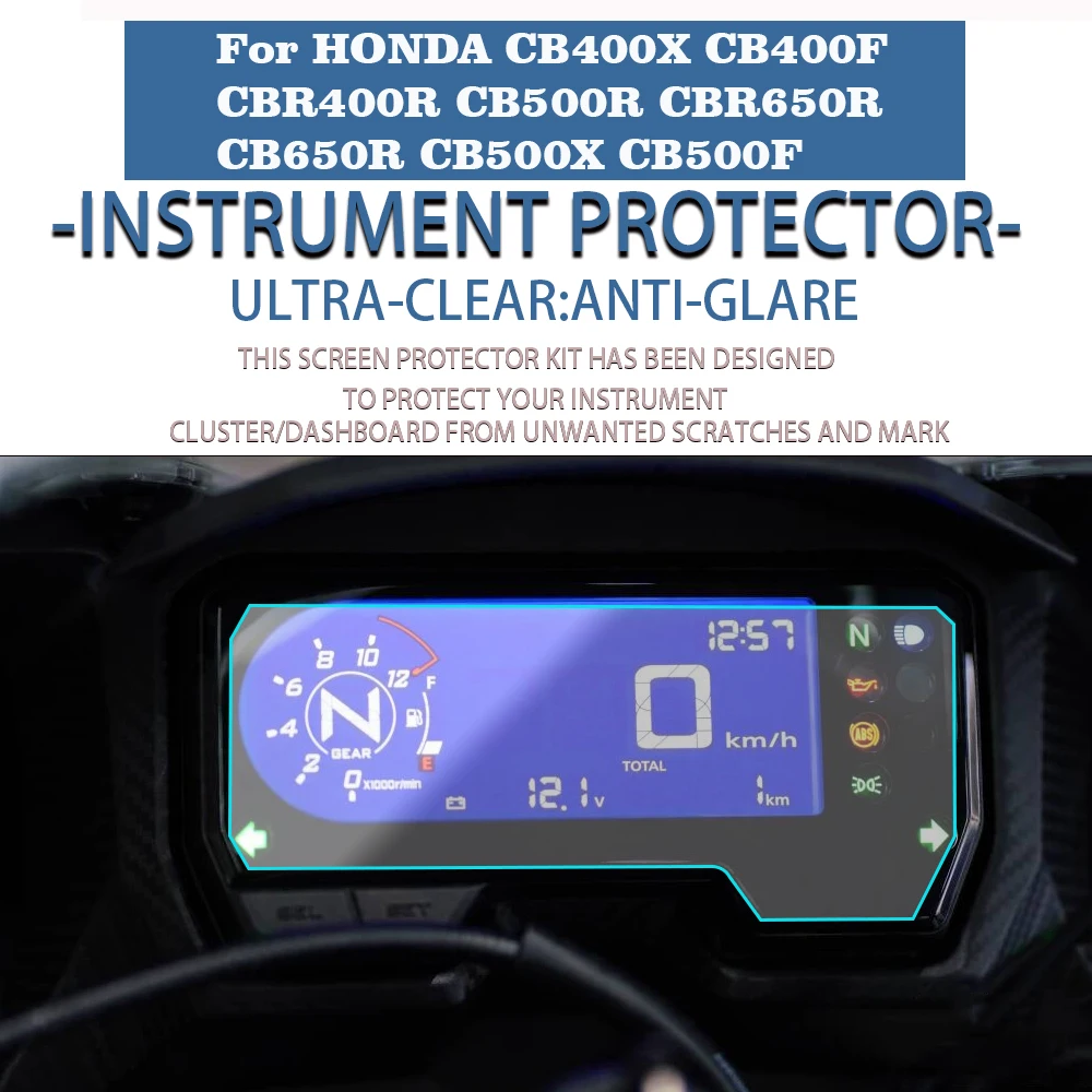 

For HONDA CB400X CB400F CBR400R CB500R CBR650R CB650R CB500X CB500F Motorcycle Scratch Screen Protection Film Screen Protector