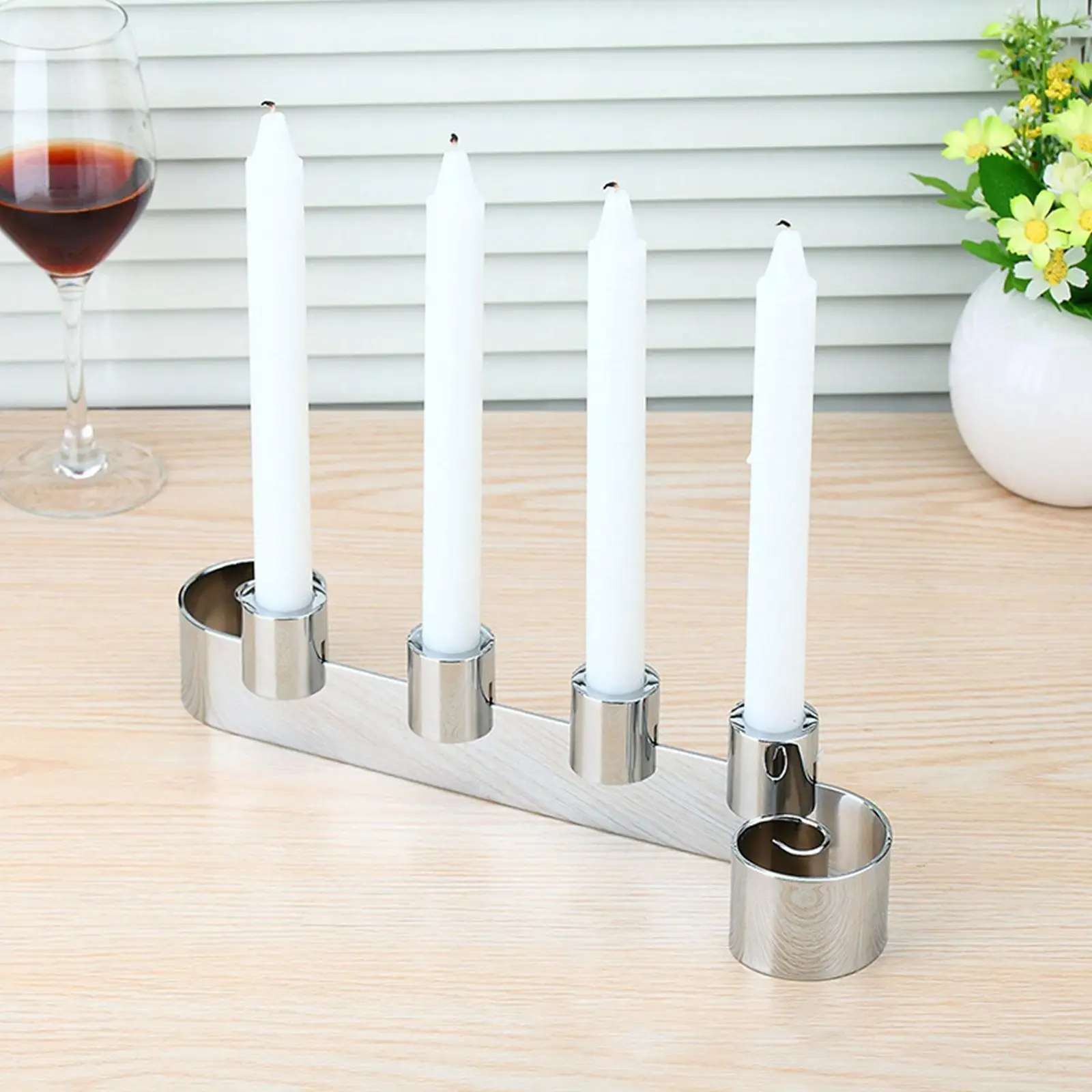 Candle Holder Decorative Rustic Desktop Ornament Stable Romantic Candle Stand for Festival Wedding Shelf Birthday Decoration