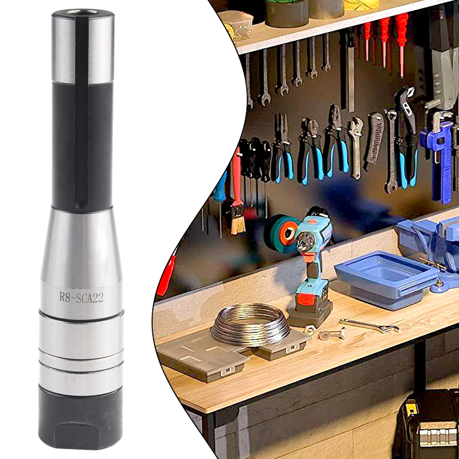 R8 Shank Milling Tool for Arbor Holder with 22mm Gear Cutter and 7/16-20 Thread Suitable for Milling and Cutting