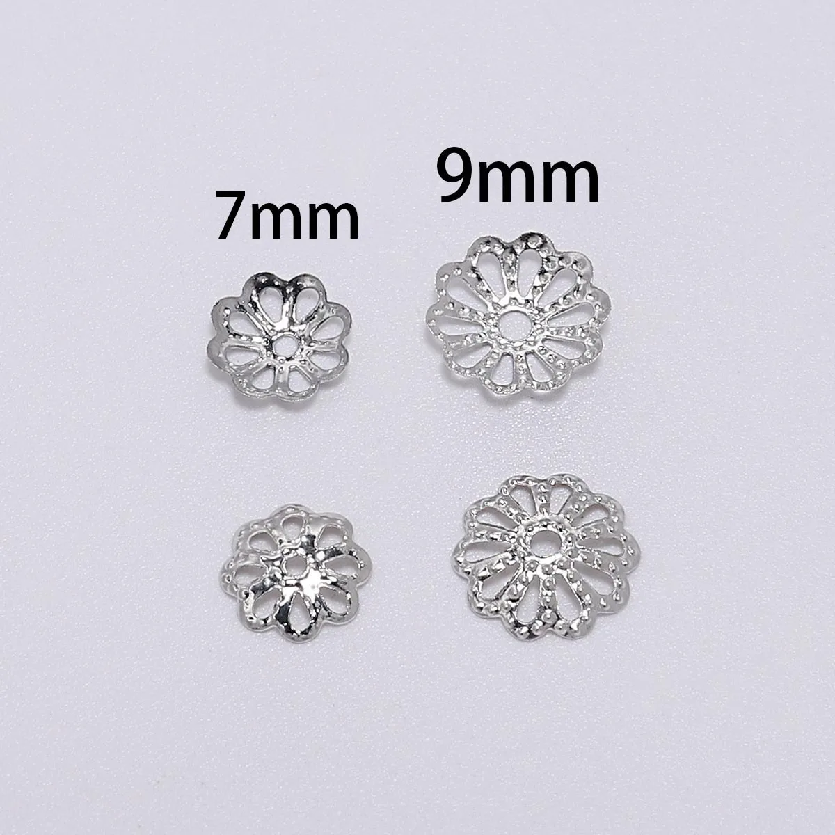 200Pcs Hot Selling Five Color Hollow Flower Holder, Natural Stone Bead Cap Flower Separated Bead Pendant, DIY Accessory Material