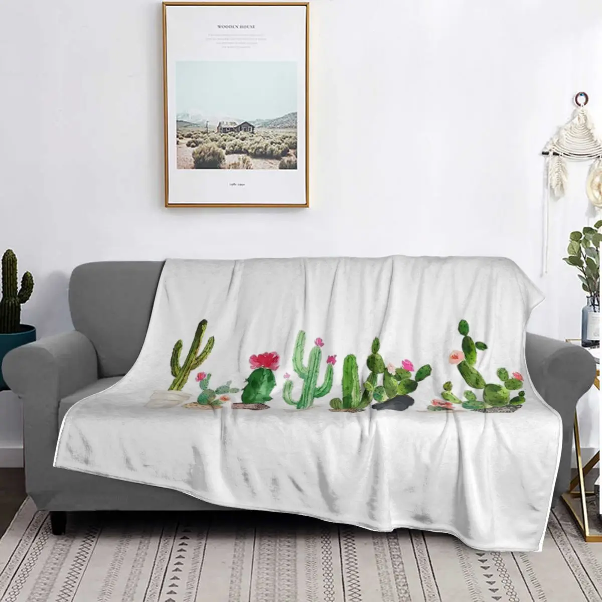

Одеяла с кактусами, мягкое теплое фланелевое одеяло, постельное белье для кровати, гостиной, пикника, путешествия, домашний диван