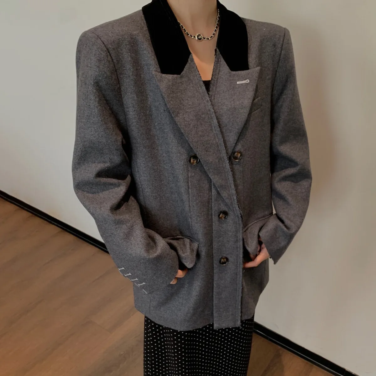 سترة BJTZ النسائية ذات الألوان الخريفية، تصميم أنيق وبسيط، أنيق وناعم وممتاز، ملابس خارجية مريحة وعالية الجودة