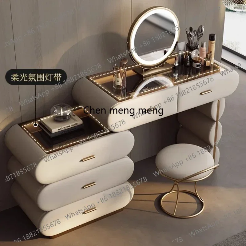 Asmt49Modern Drawers Storage Locker Cabinet Luxury Makeup Vanity Dressing Table Toiletries Dresser Desk Dressers For Bedroom Fur