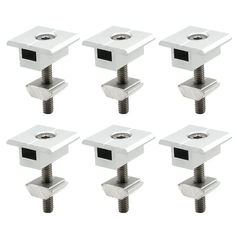 NOCM Pack Of 10 Solar Panel Brackets Centre Clip T Shaped PV Module Bracket Clip Height-Adjustable For RV Roofs