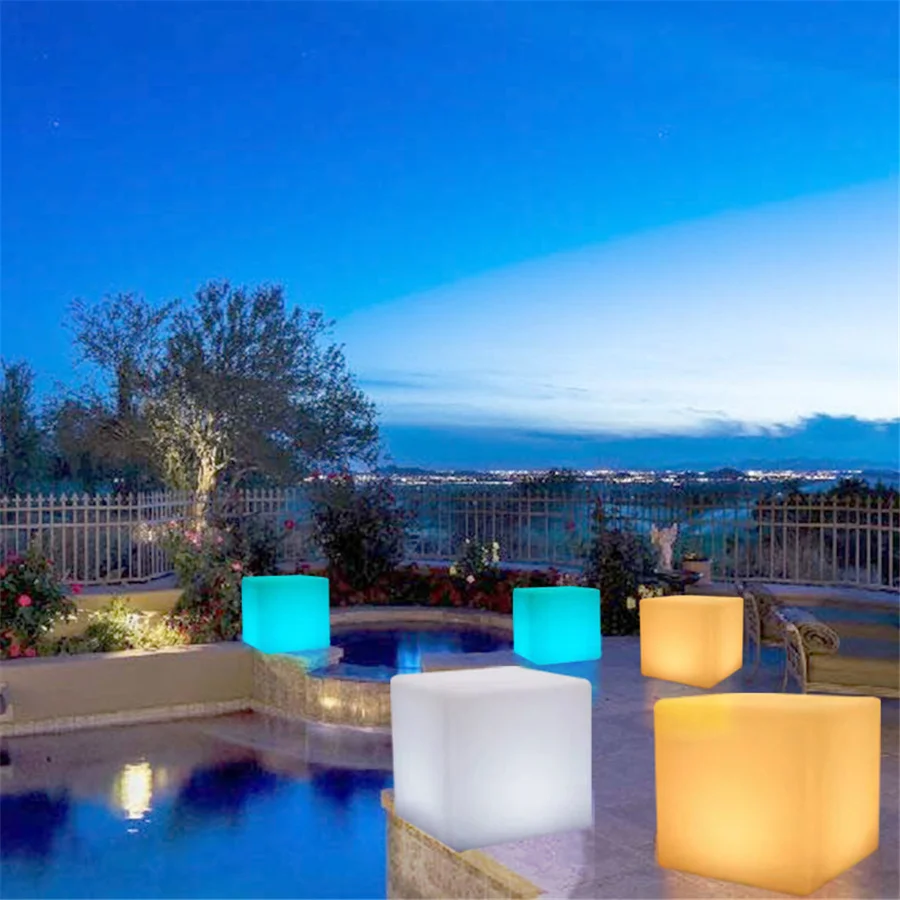 

Rechargeable RGBW LED Cube Light LED Furniture Cube Chair Light Waterproof Bar Nightclub Garden Glowing Stool Cube With Remote
