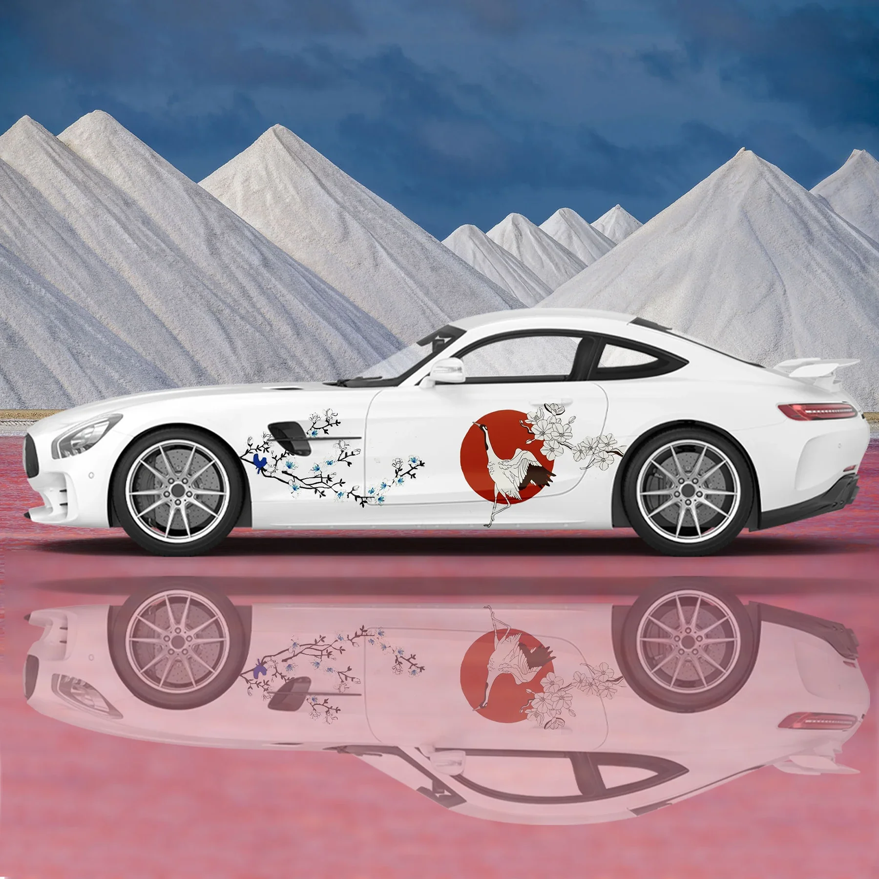 

Car Butterfly Full Wrap Sticker Car Graphic Decal Body Vinyl Wrap Modern Design Vector Image Wrap Sticker Decorative Car Decal