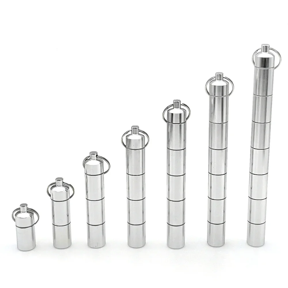 

Capsule Shape Aluminum Pill Case Delicate Seal Medicine Organizer Box Keychain Pill Bottle Waterproof Container Medicine Box