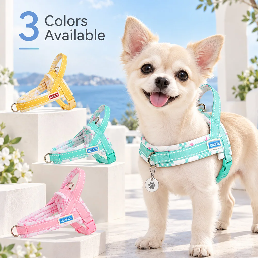 Saddle Style Dog Harness, Breathable Padding, Anti-Pull Handle, Plastic Quick Buckle, Fits Small to Large Dogs