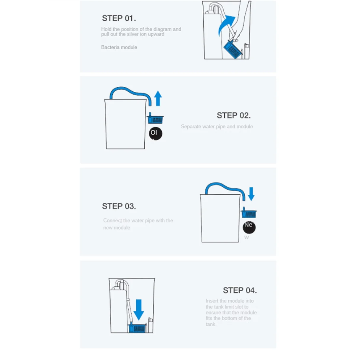 Módulo de iones de plata para Ecovacs Debot X2 / X2 Pro /X2 Omni, tanque de agua al vacío, módulo bacteriostático de iones de plata de liberación lenta