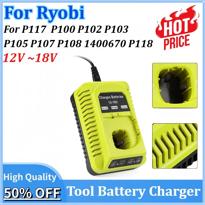 

Replacement For Ryobi P117 Universal Charger 12V ~18V Li-ion Ni-CD Ni-Mh Battery for P100 P102 P103 P105 P107 P108 1400670 P118