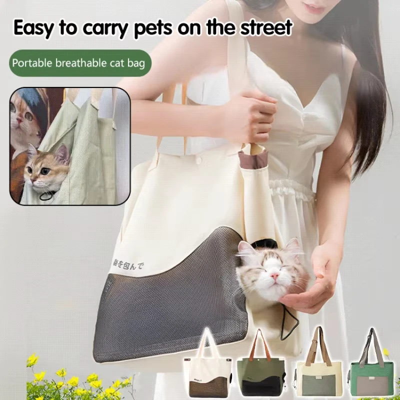 

Portable Cat Bag for Small Dogs with Breathable Shoulder Pet Bag Breathable Cat Bag Canvas Dog Pet Backpack