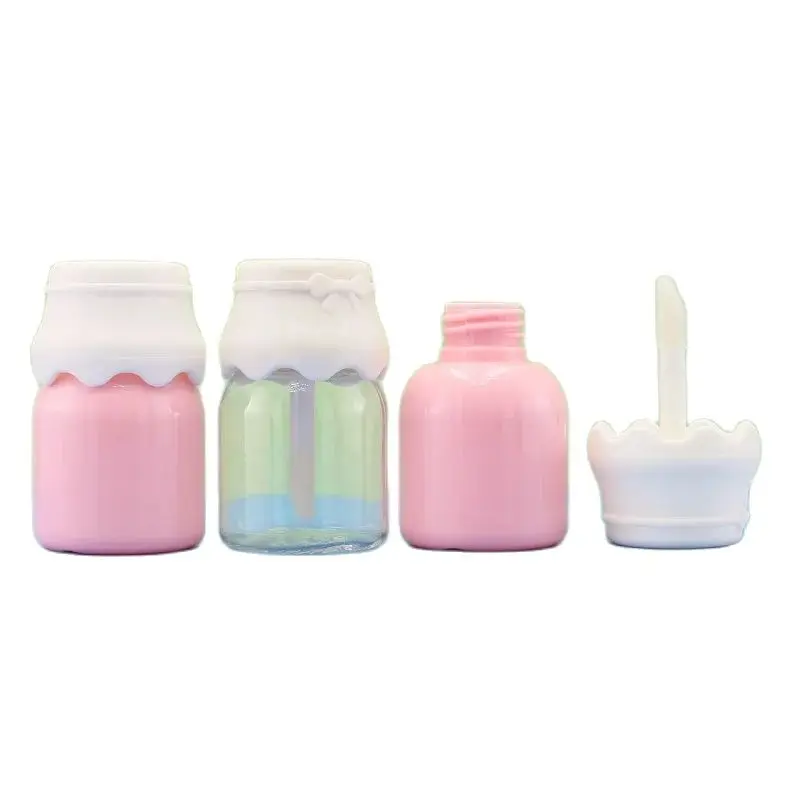 10/25/50Pcs Empty 8ML Cute Lipgloss Container Milk Pudding Shape Lip Glaze Bottles Clear Pink Lip Gloss tube Makeup Tool 8g