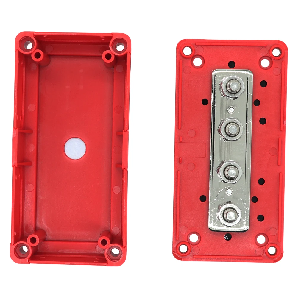 M8 Bus Bar Box Board 48V 300A 4 Way High Current Busbar Cable Organizer Box Boat Auto Max Connection Amplifier Power Case Parts