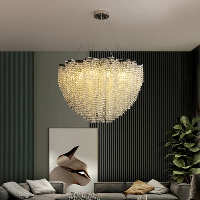 

Italy Egypt light luxury crystal chandelier modern simple living room dining room villa bedroom duplex building