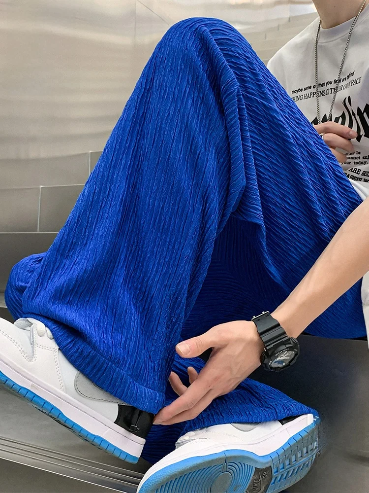 

PaulFrank Ice Silk Loose Straight Leg Casual Pants Men's Summer Thin Lightweight Comfortable Trousers for Daily Wear