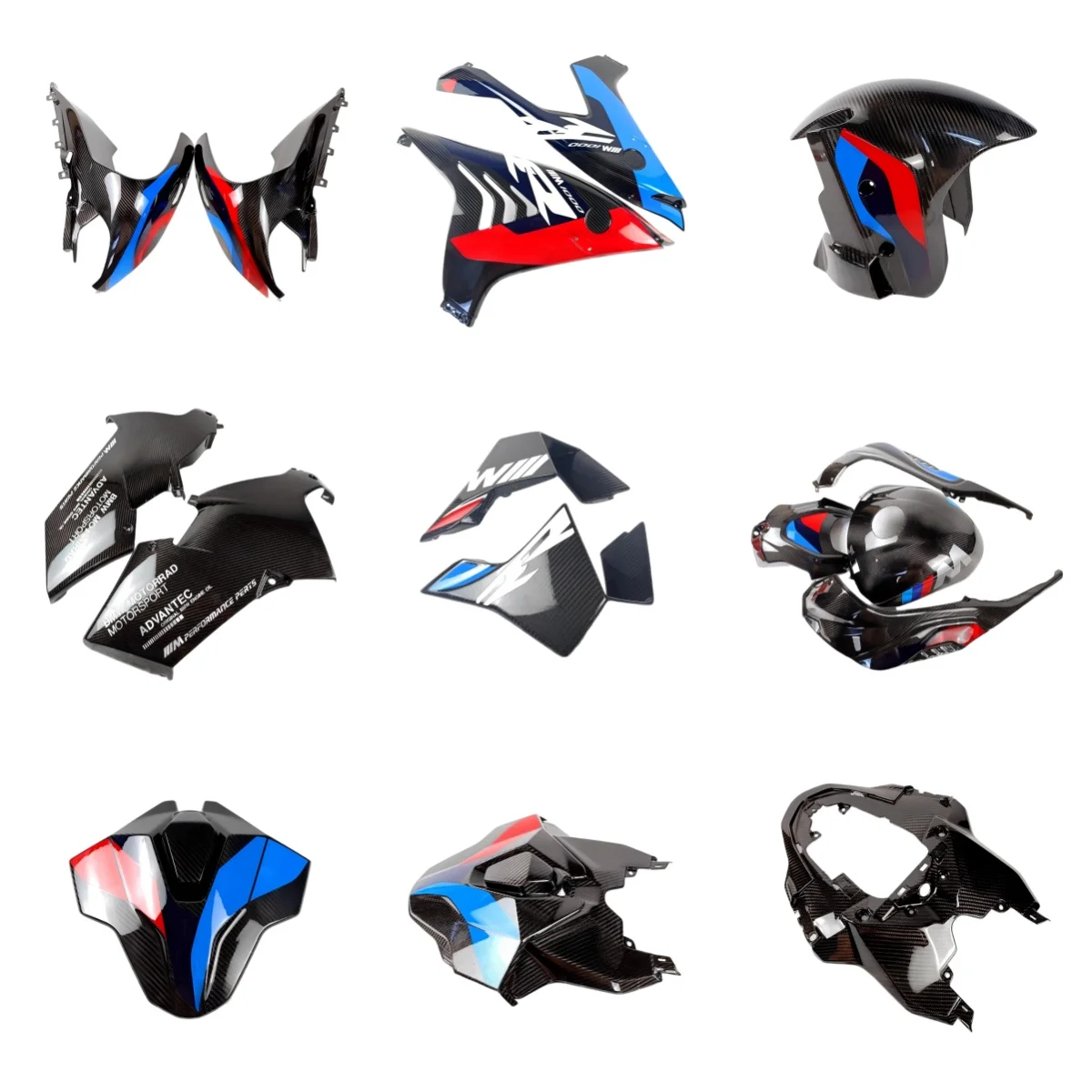 OEM 3K 100% Dry Carbon Fiber Motorcycle Fixed Wing for BMW M1000RR 2020-2024 Carbon Fiber Fairing Kit