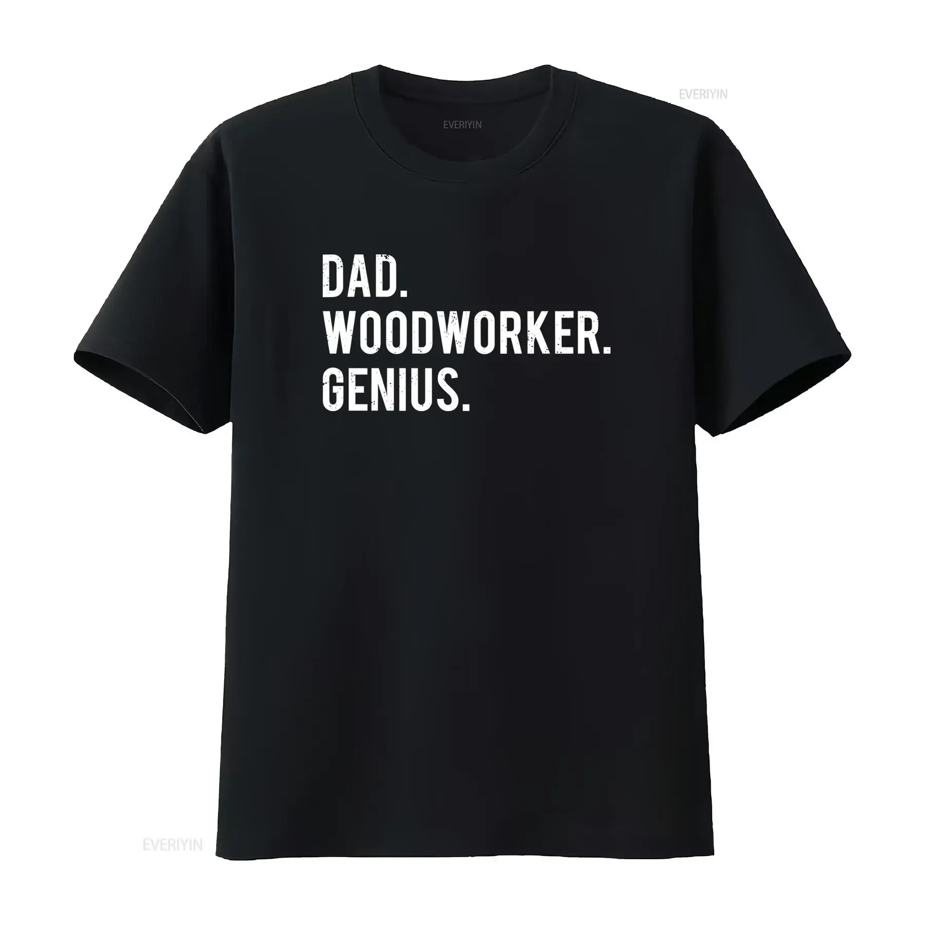 Mens Dad Woodworker Genius T Shirt Woodworking Father Perfect for Crafty Dads vintage Washed Versatile Top For Everyday Wear