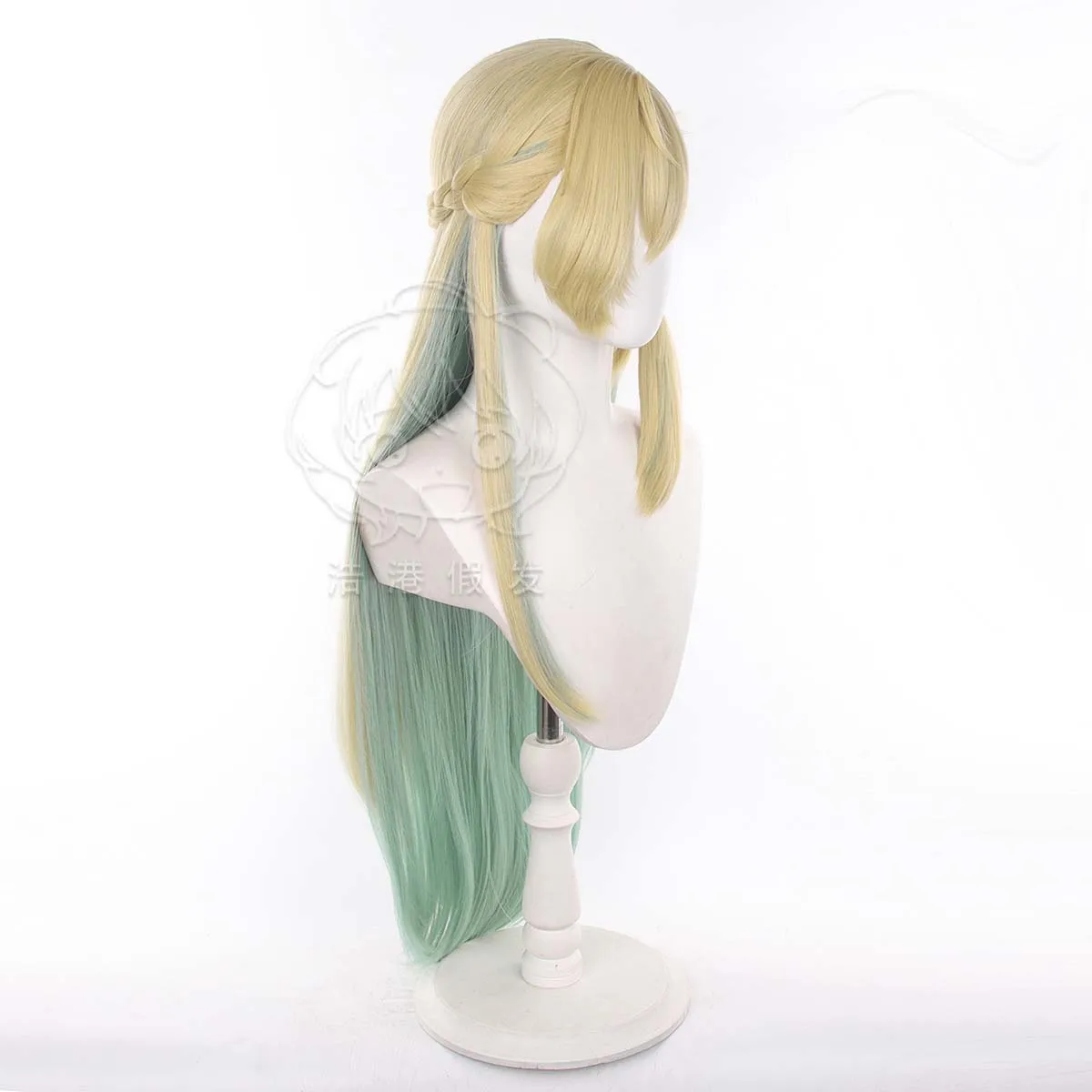 Halloween Party Game Wuthering Waves LYNAE Blonde Green Gradient Long Wig For Women