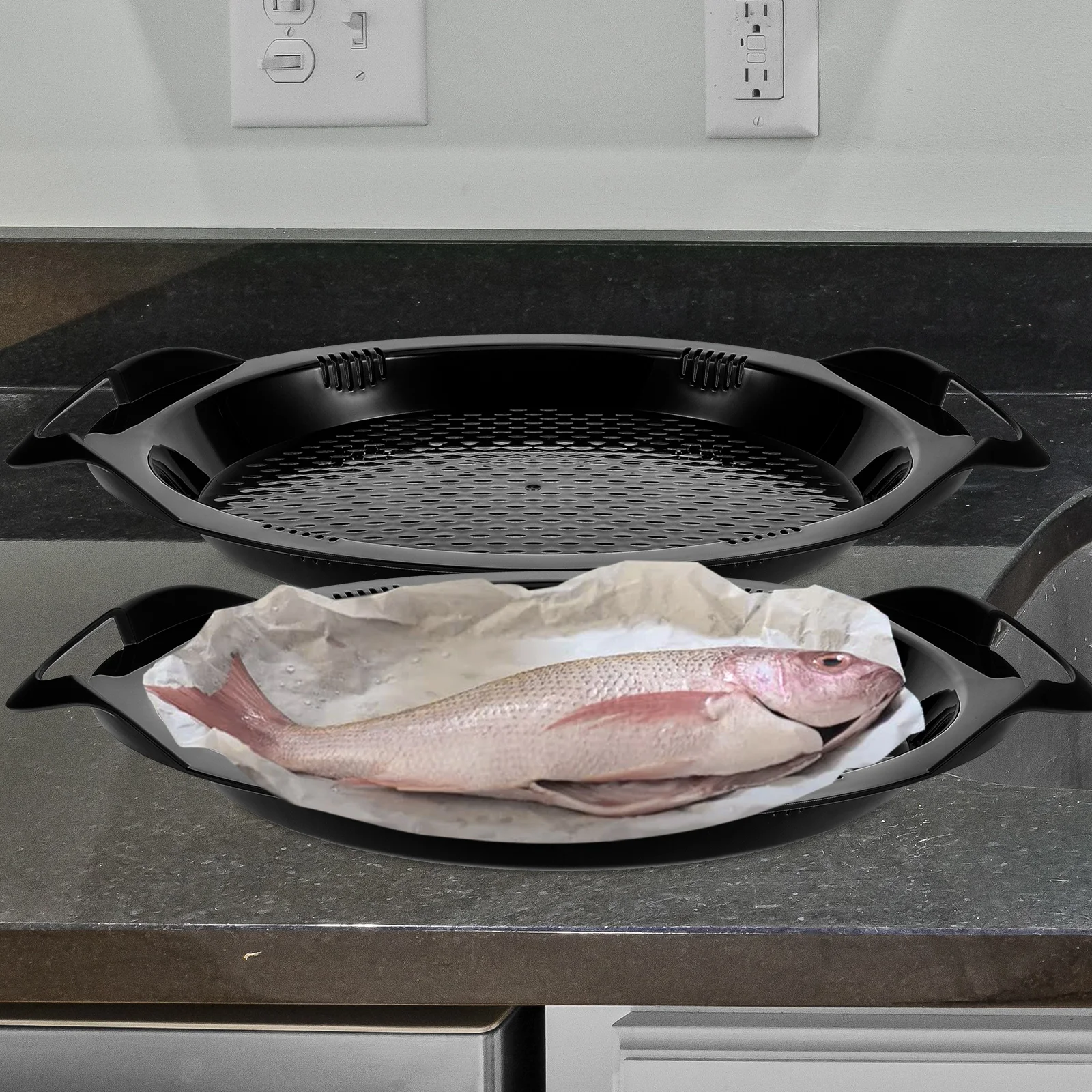 

Food Grade Silicone Baking Pan Steaming Tray Heat Resistant Versatile Design Fits Many Models Silicone Steaming Tray