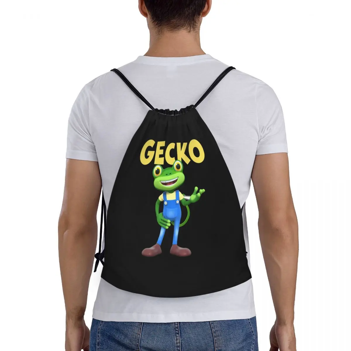 Garage Geckos New Gecko Backpacks Portable Drawstring Bags Sports Bag Book Bags for Travel Students