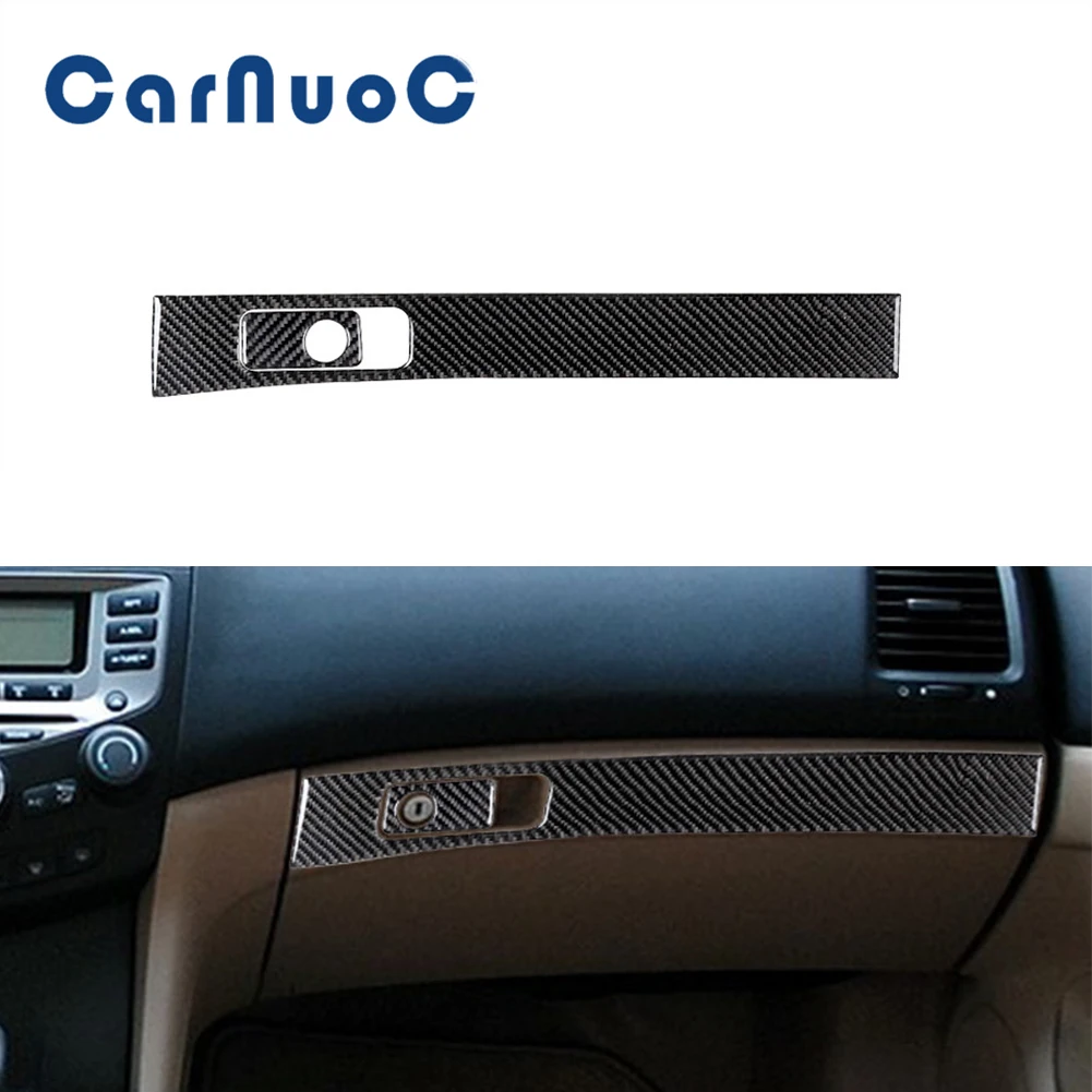 

Carbon Fiber Stickers Copilot Glove Box Panel Decorative Cover Trim For Honda Accord Sedan 2003-2007 Car Interior Accessories