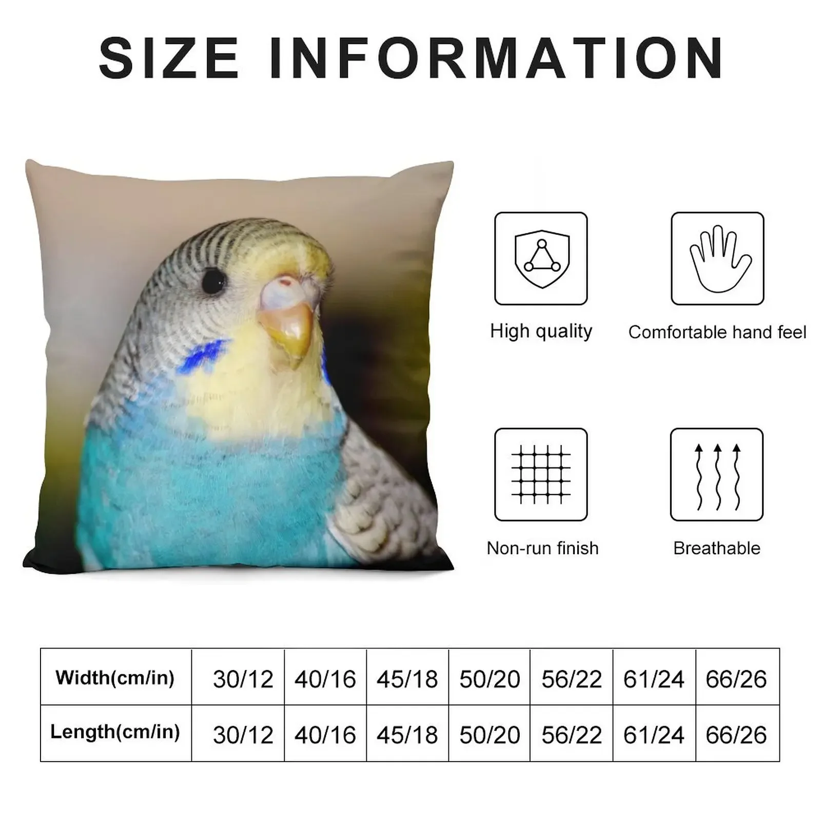 Blue Budgie Throw Pillow Pillow Case Christmas Decorative Cushion Cover Sofa Covers For Living Room pillow