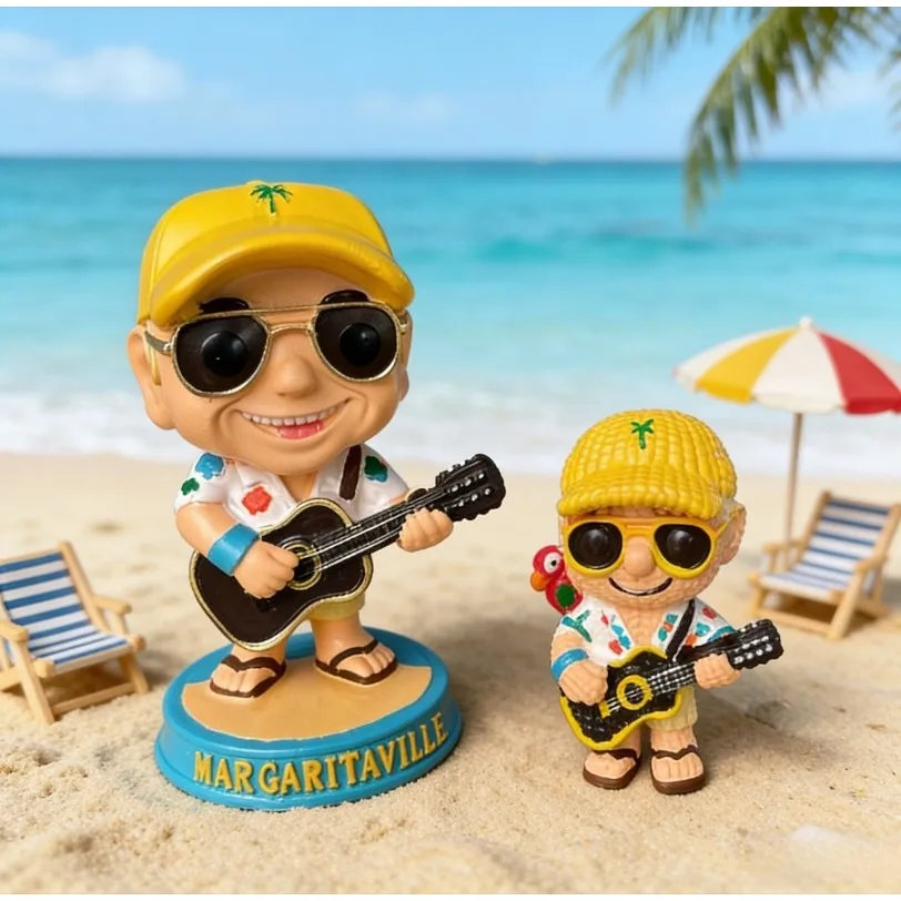Jimmy Buffett Inspired Bobblehead Tropical Beach Themed Music Fan Collectible Resin Ornament