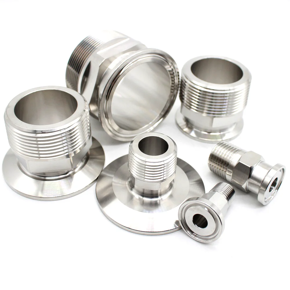 High Quality Tri clamp NPT Male adapter SS304 stainless steel homebrew supply  Fitting Connector Stainless  Ferrule 1/4