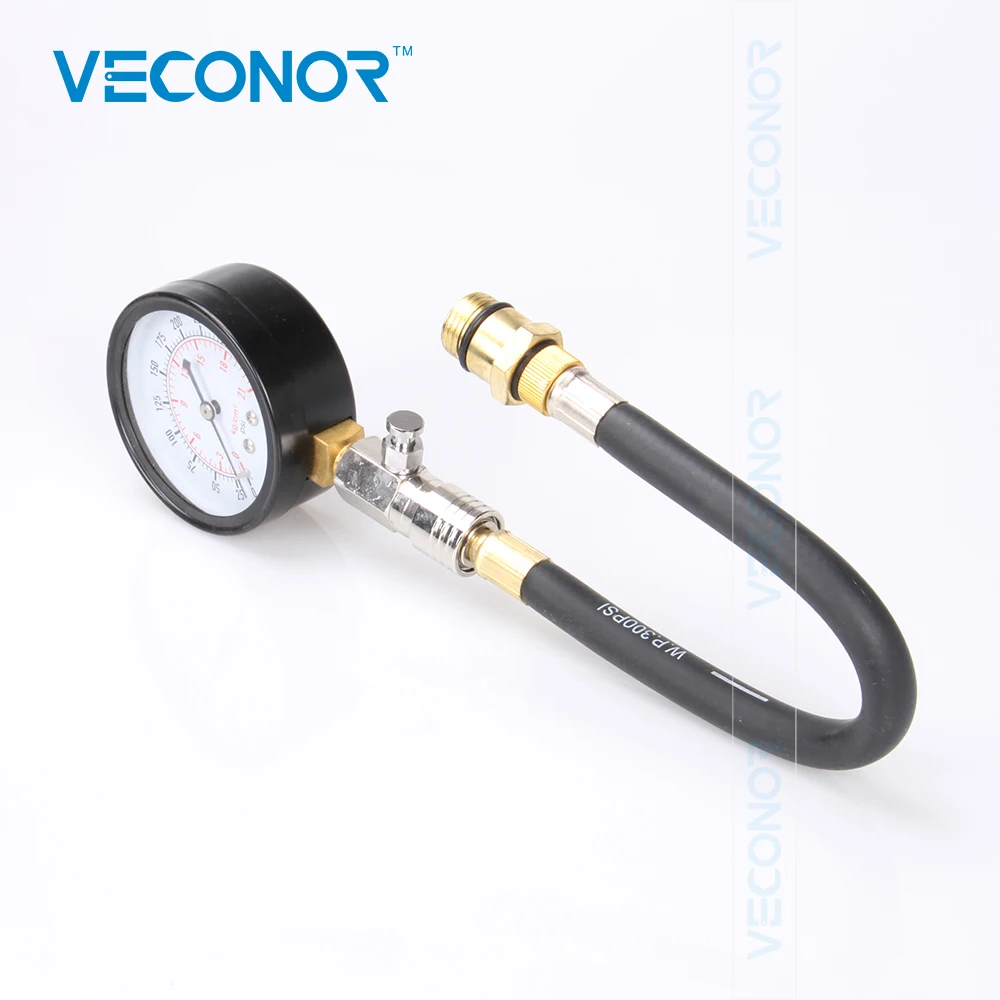 G324 Engine Cylinder Pressure Meter Gasoline Compression Tester Gauge 0-300PSI